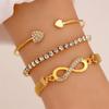 3pcs /Set Infinity Number 8 Chain Bracelet For Women Shiny Zircon Infinity Love Heart Daisy Bangles Bohemian Friendship Jewelry