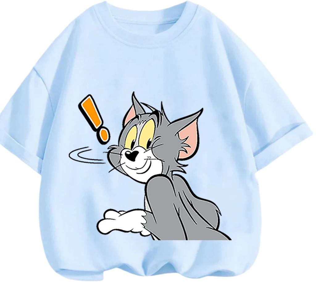 Youth Street Trend Tom And Jerry Tee Summer Soft Casual Round Neck Short Sleeve Children Clothing