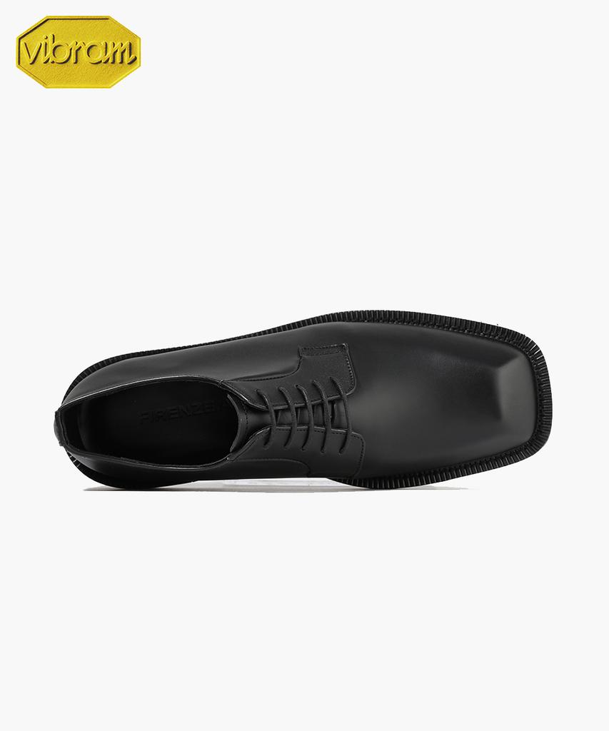 Firenze Atelier [Vibram] Дерби на шнуровке с квадратным носком и объемной подошвой, 5 отверстий, 8420 [Черный Fg]
