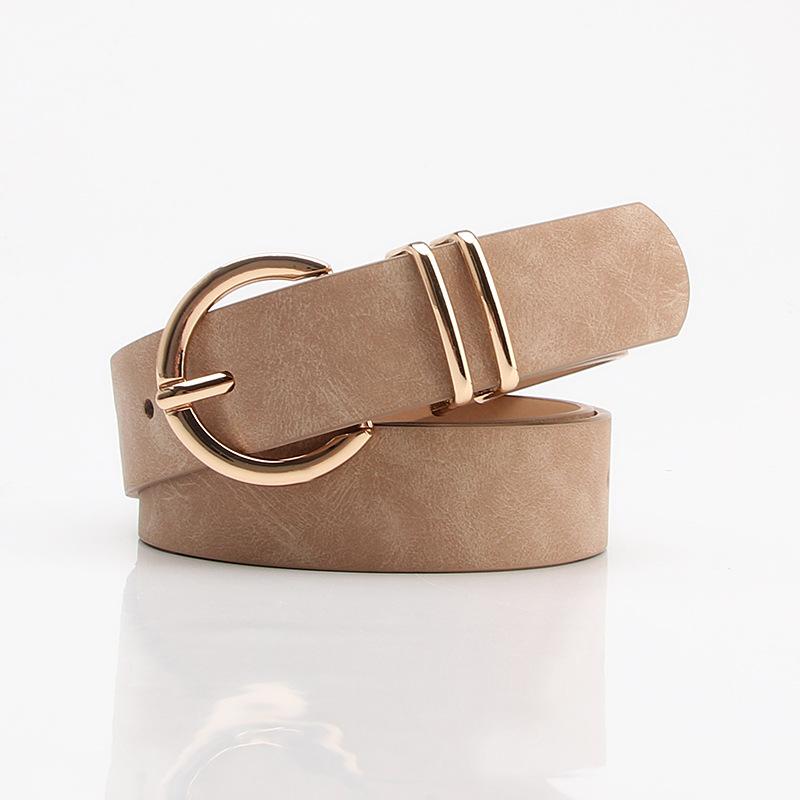 Fashion Women's Sheepskin Grain Leather Belt Pin Buckle Casual Jeans Waistband