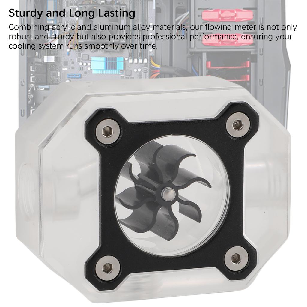 PC Water Cooling Flowing Meter G14 Threaded 8 Impeller Computer Water Flowing Meter