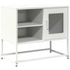 VidaXL Meuble TV blanc 68x39x60,5 cm acier, support TV, buffet TV, meuble multimédia, banc TV, meuble hifi, centre de 853391