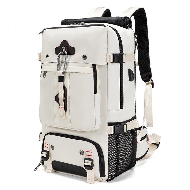 Мужской большой водонепроницаемый дорожный рюкзак с отделением для влажных/сухих вещей и многофункциональным дизайном, идеально подходит для активного отдыха и альпинизма.