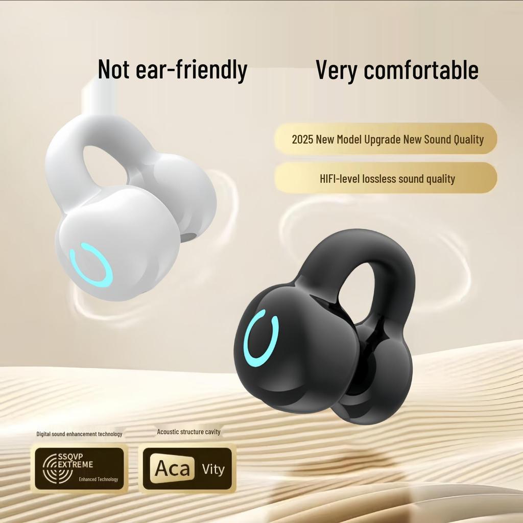 Новые беспроводные Bluetooth-наушники-клипсы для ушей Berlin Sound с открытым дизайном, костной проводимостью, шумоподавлением и увеличенным временем работы от аккумулятора