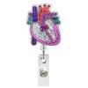 Acrylic Heart Badge Reel Work Accessor Retractable Badge Clip New ID Name Card Tag