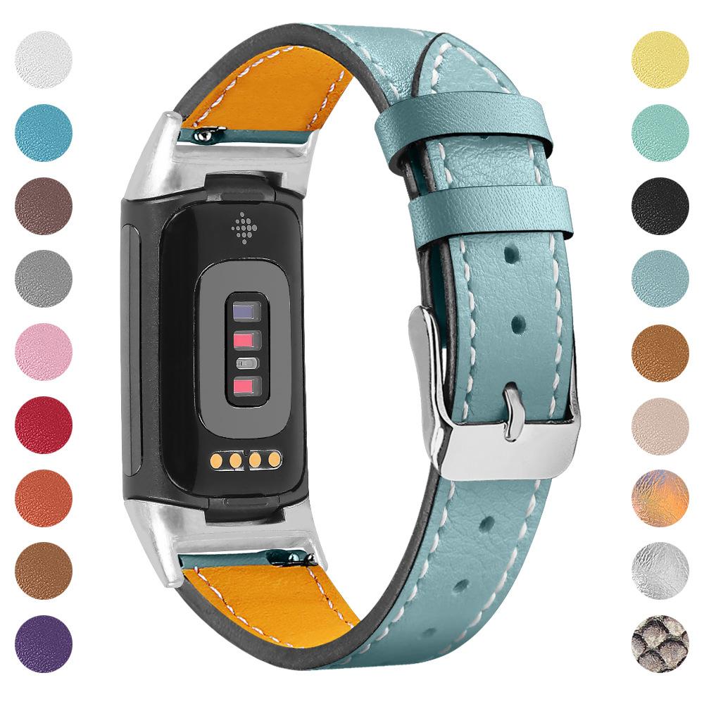 Запасной ремешок для часов из натуральной кожи для Fitbit Charge 3/4, Унисекс