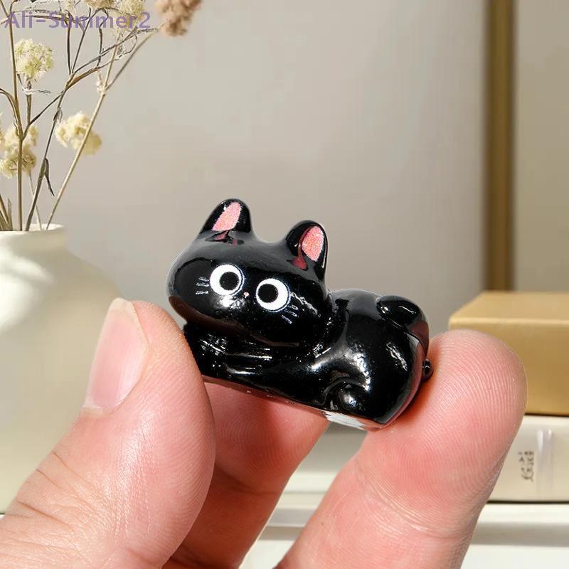 {MX} 1/6 шт. Мультяшные Миниатюрные Фигурки Черной Кошки Милые Котята Настольный Декор Смоляные Украшения DIY Микро Ландшафт Домашний Декор