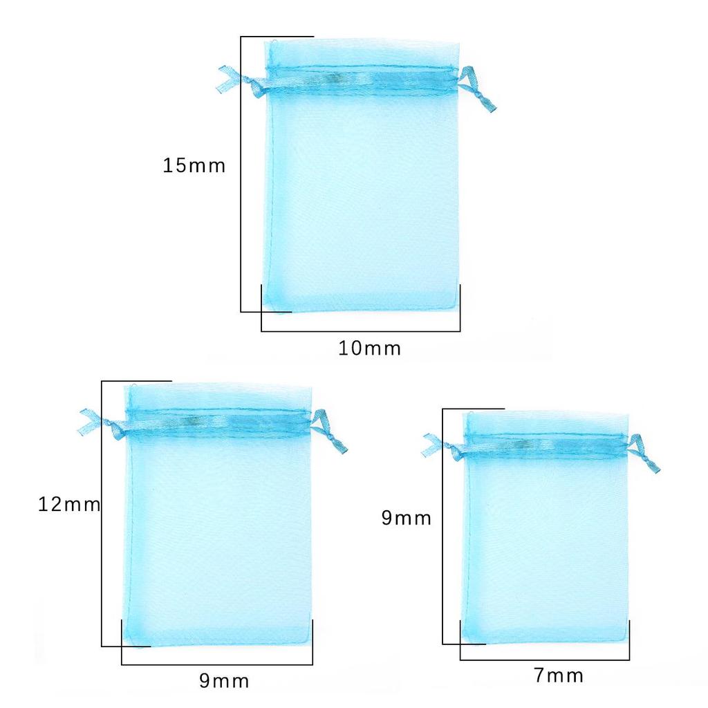 Набор из 50 прозрачных мешочков из органзы с регулируемыми завязками для ювелирных изделий, конфет и свадебных подарков