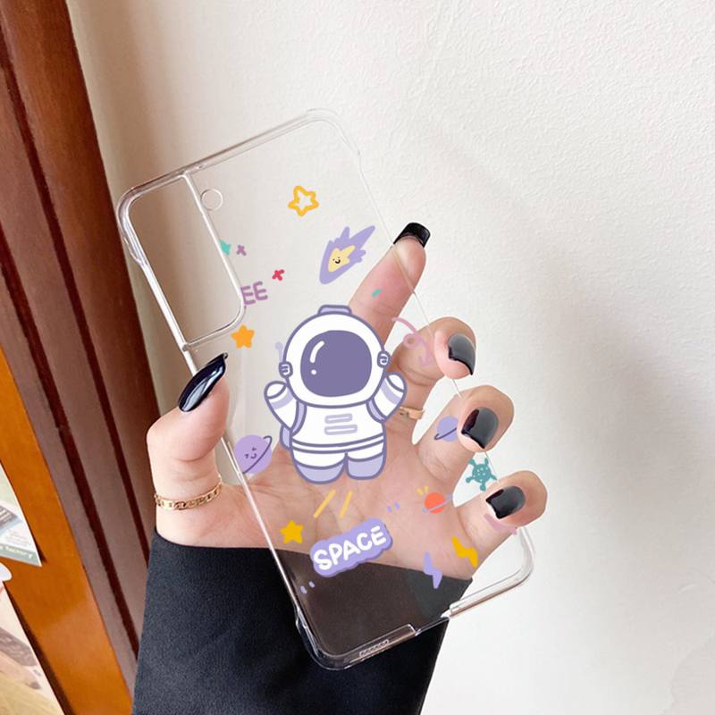 Чехол для телефона YNDFCNB Cartoon Astronaut для Samsung S20 S10 lite S21 plus для Redmi Note8 9pro для Huawei P20 Clear Case