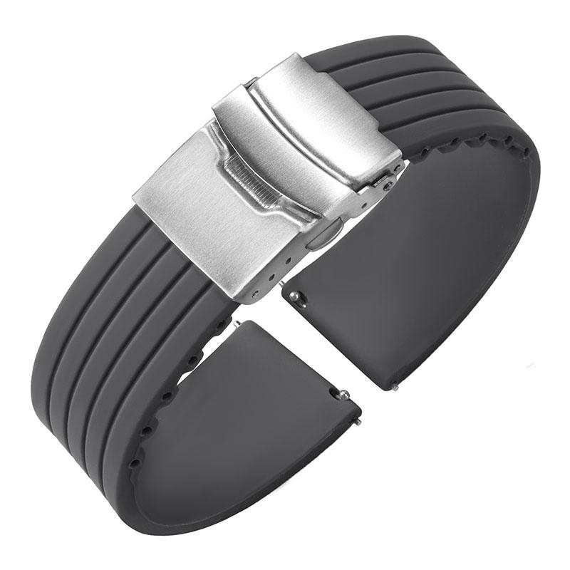 Премиальный резиновый силиконовый ремешок для часов Универсальный водонепроницаемый спортивный ремешок со складной застежкой 18/20/22/24 мм для браслета Seiko Аксессуары