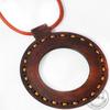 Antique Nautical Vintage Leather Strap Necklace Magnifying Glass Pendant Loupe