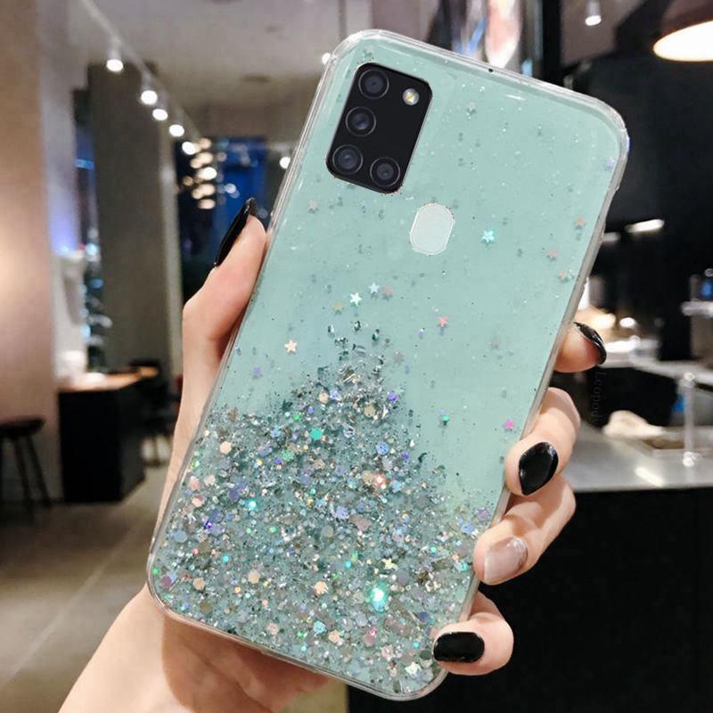 Блестящий чехол для телефона Samsung Galaxy A21S, блестящий мягкий чехол на заднюю панель для SAMSUNG A21S A 21S A21 S A217F, чехлы