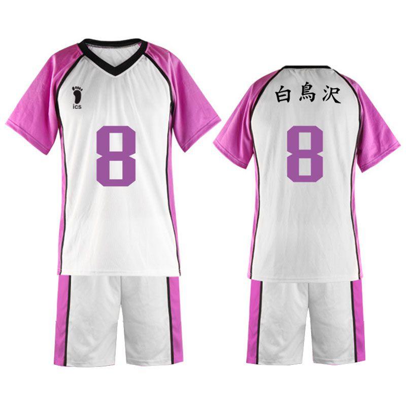 Костюм для волейбола Академии Шираторидза из Haikyuu Удобная летняя спортивная одежда