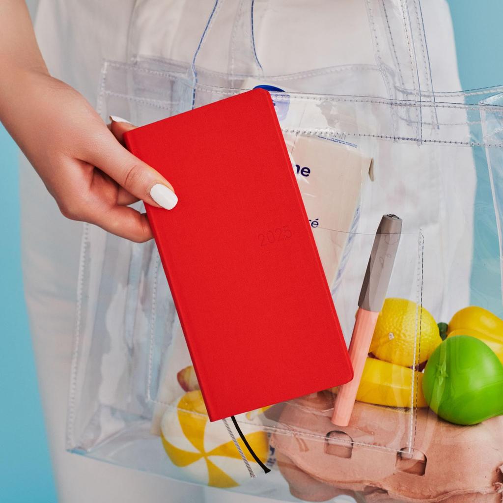 Ежедневник Hobonichi 2025 WeeksMEGA Colors/Chili Pepper Начинается в январе Еженедельник Еженедельный Левый Тонкий Вертикальный 213 Страниц Графических Заметок
