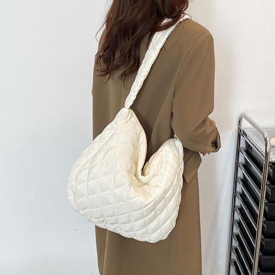 Сумка через плечо Cloud Lattice на молнии, однотонная, стеганая, повседневная сумка-тоут для улицы, путешествий, офиса, вечеринки