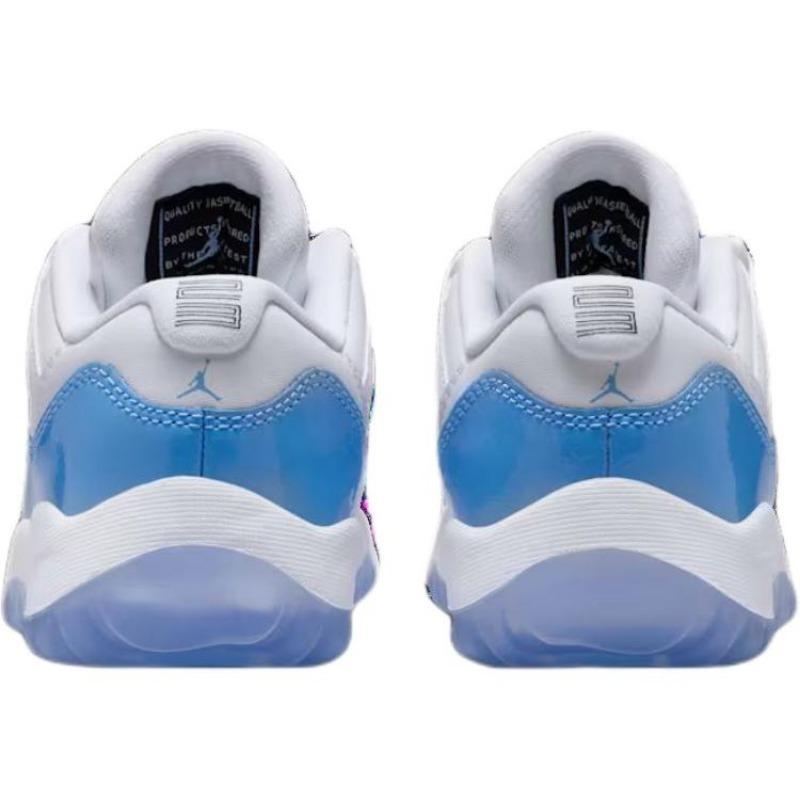 Air Jordan 11 Retro Low kids low-top basketball shoes white/university blue FV5116-100
