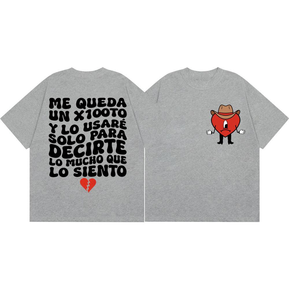Rapper Bad Bunny Tshirt Unisex Unisex Clothing Fashion Hip Hop Short Sleeve Tshirts Summer High Quality Cotton Oversized T Shirt