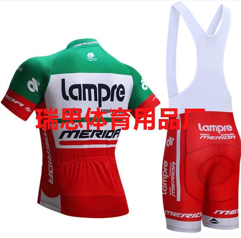 Cross-border exclusive Lampre short-sleeved overalls cycling suit, men's and women's cycling outdoor sports suit wholesale