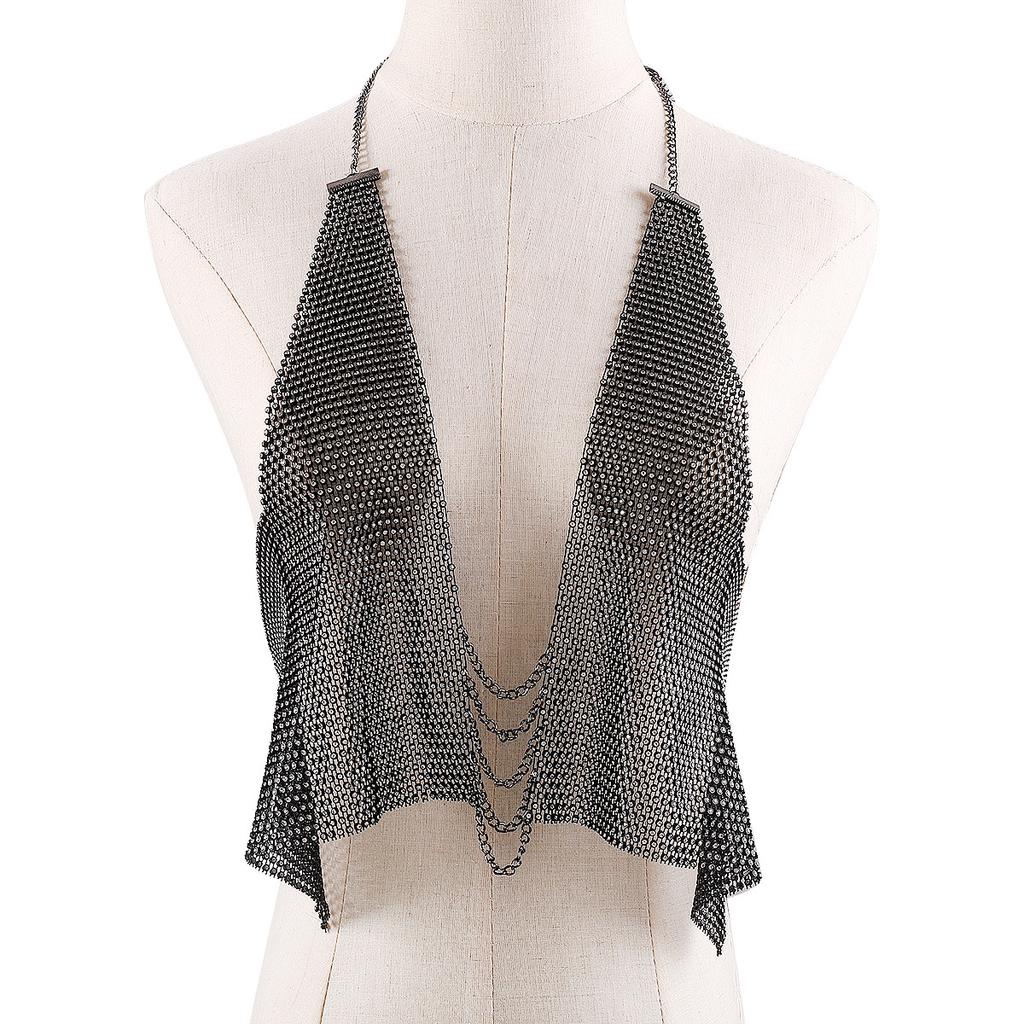 Temperament Backless Full Diamond Sling Body Chain Sexy Hollow Fashion Nightclub Hot Girl Chest Ornament