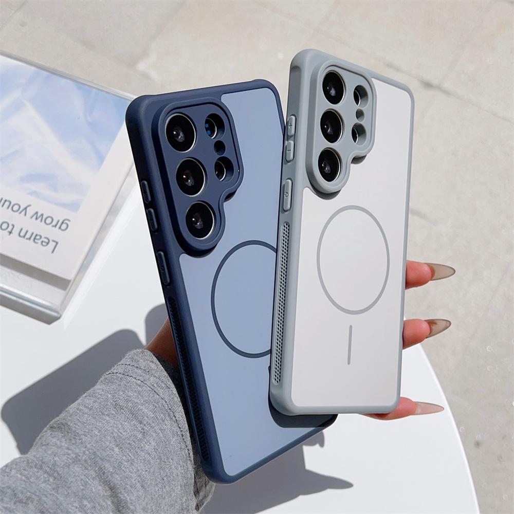 Матовый Мягкий Чехол для Телефона с MagSafe для Samsung Galaxy S26 Plus + S25 S24 S23 Ultra Магнитный Беспроводная Зарядка Ударопрочный Чехол