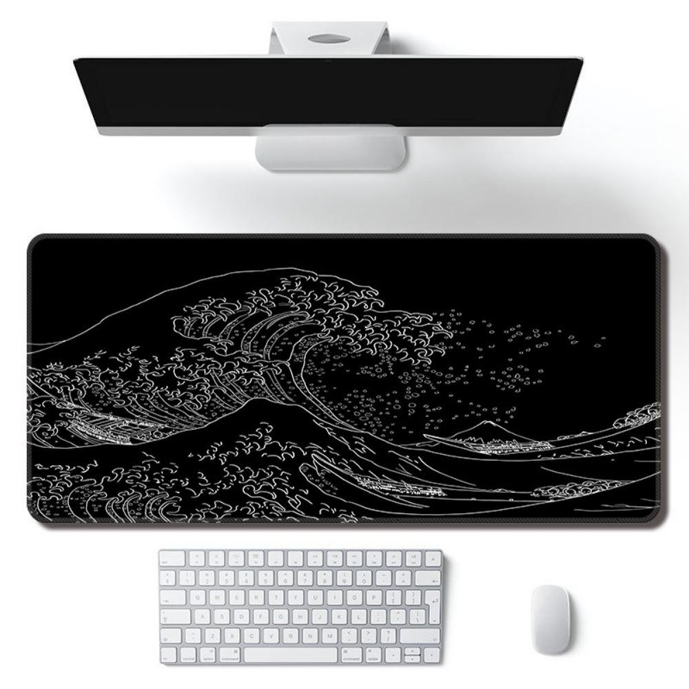 1 шт. Игровой коврик для мыши Большой коврик для клавиатуры 31,5 X 11,8 дюйма Топографический коврик для мыши Черно-белый коврик для мыши для клавиатуры