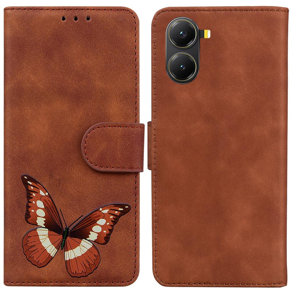 For Xiaomi Poco X7 Pro 5G/Redmi Turbo 4 5G Stand Case PU Leather Phone Cover Butterfly Printed