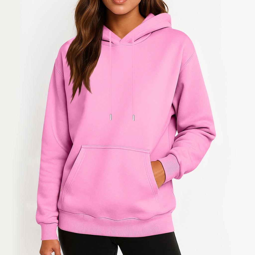 Women's Casual Fashion Sweatshirt Solid Color Hooded Sweatshirt