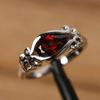 Womens Ring 925 Sterling Silver Band with Pear Cut Natural Red Garnet Gemstone For Engagement,Anniversary & Wedding Wear Ring