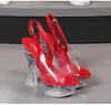 Women's Catwalk Transparent Slippers with High Heels