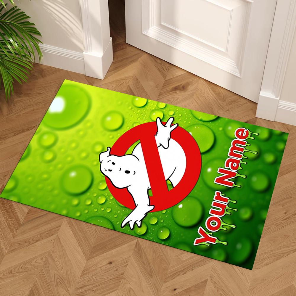 Ghostbusters Personalized Name Floor Mat Suitable for Game Room Playrooms Entryway Living Rooms Antislip Carpet Decorate Offices
