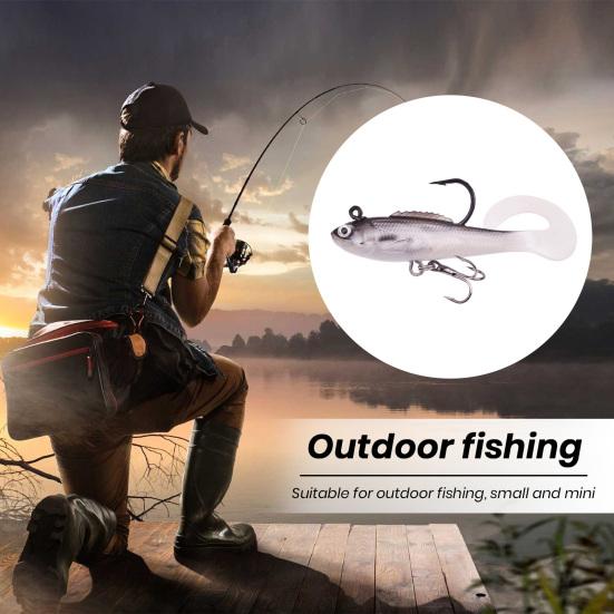 6 шт., 6 см/4 г, светящиеся мягкие рыболовные приманки, предварительно оснащенные джиг-головкой, приманки для плавания, реалистичные 3D глаза, яркие цвета, керлинг-хвост, поддельные приманки