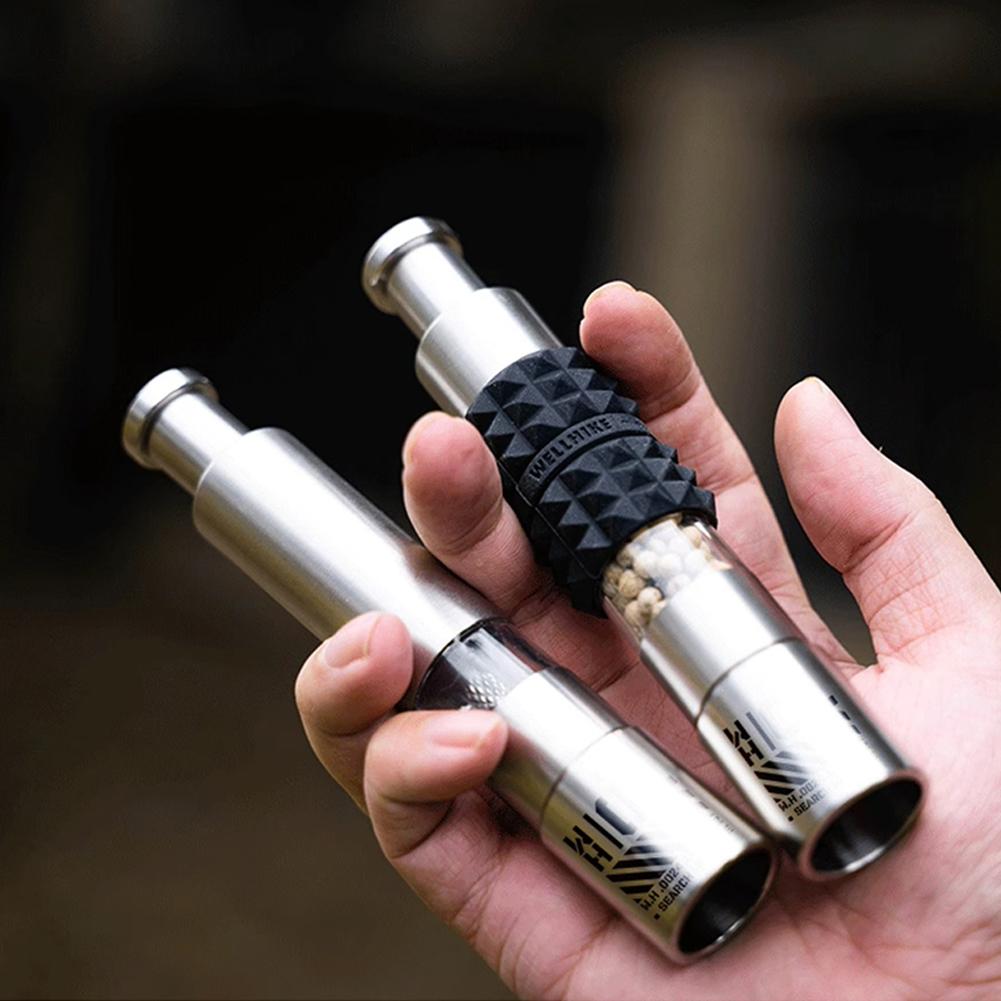 Портативная мельница для соли из нержавеющей стали, ручная мельница для перца, управление одной рукой, пресс-измельчитель для перца, морской соли, специй