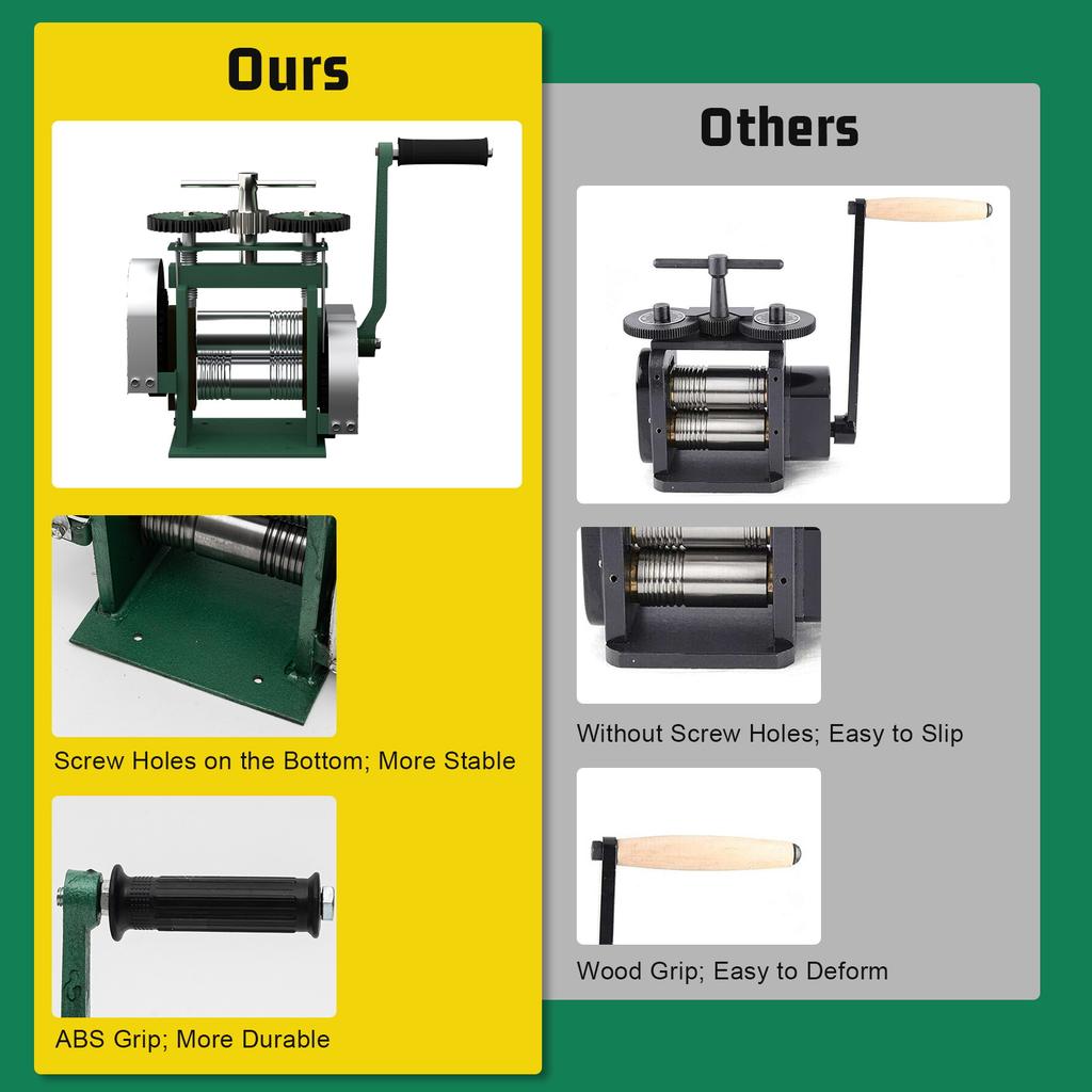 Профессиональный ручной ювелирный прокатный стан для золотой и серебряной проволоки/листа/полосы, регулируемые валки (0.01-18мм)