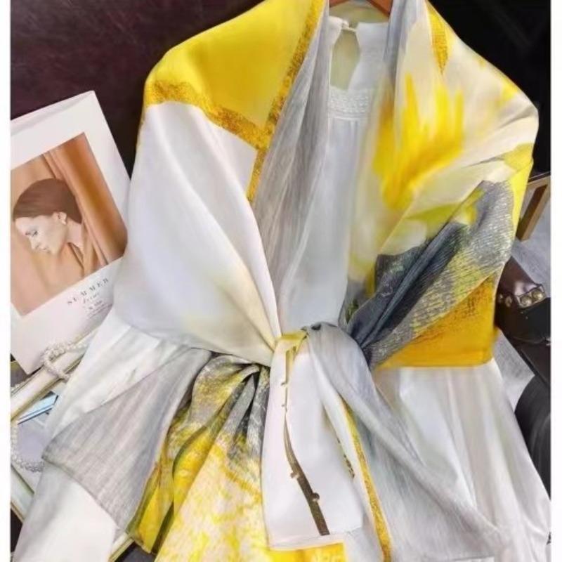 Новый шарф от солнца для женщин Новый шелковый атласный универсальный летний солнцезащитный шелковый шарф подарок на День матери