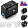 18-ваттное PD-зарядное устройство с одним USB-портом, поддержкой QC3.0 и вилками US/EU/UK для телефонов и планшетов