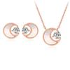 Set Heart Moon Pendant Necklace, Female Star Moon Light Luxury Niche Premium Earrings Earrings