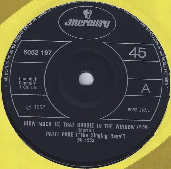 Пластинка 7 дюймов PATTI PAGE How Much Is That Doggie In The Wi 6052197 Mercury UK Поп Б/у