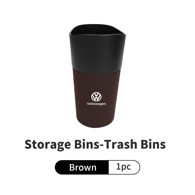 Emblems For Volkswagen VW Car Cup Shaped Trash Can Tumbled Fur Auto Storage Container Golf 4 5 6 7 Polo Jetta Sagitar Magotan Pa zf6