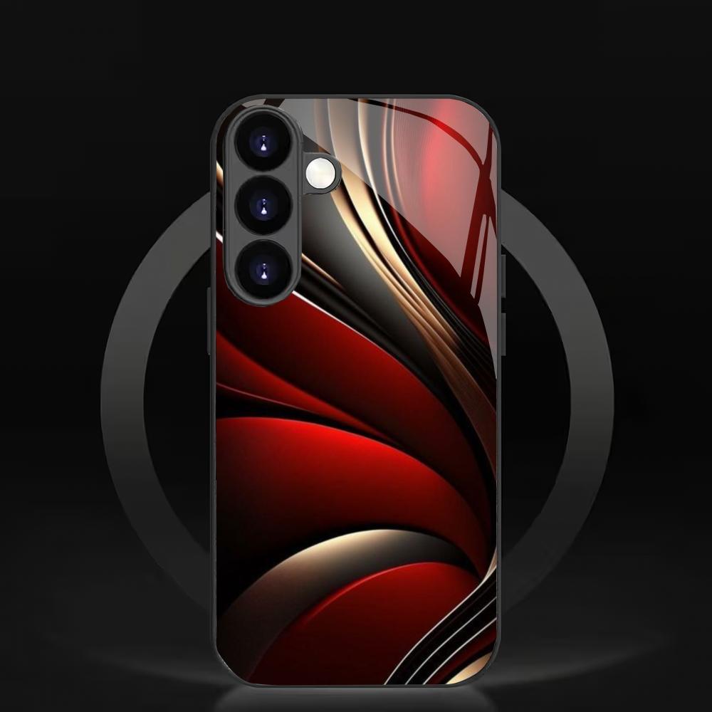 Abstract art tempered glass phone case suitable for Samsung Galaxy S26 S25 S24 S23 S22 S20 FE/Ultra/Plus anti drop back cover