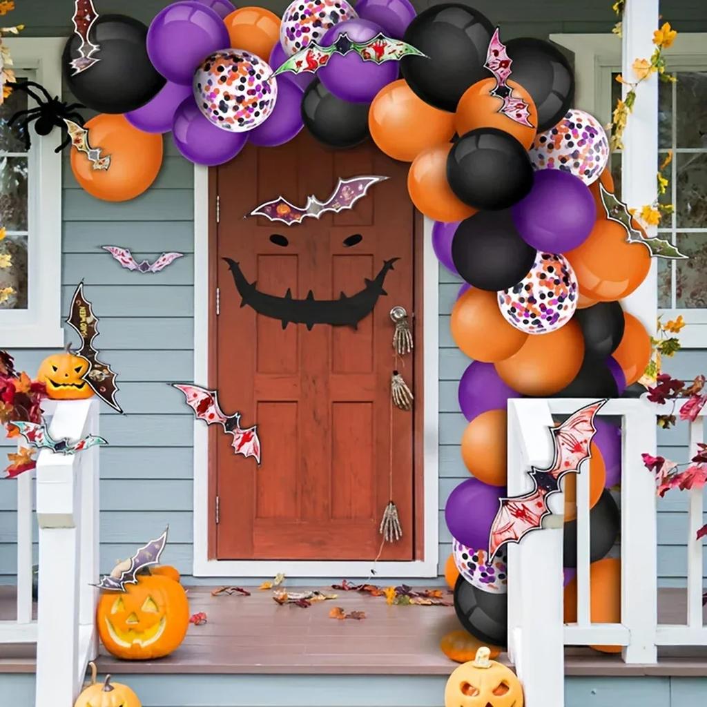 Хэллоуин 3D Ночник Наклейки на стену Летучая мышь Ведьма Летучая мышь Метла Летающие наклейки Дом Тыква Ужас Наклейки Украшение на Хэллоуин