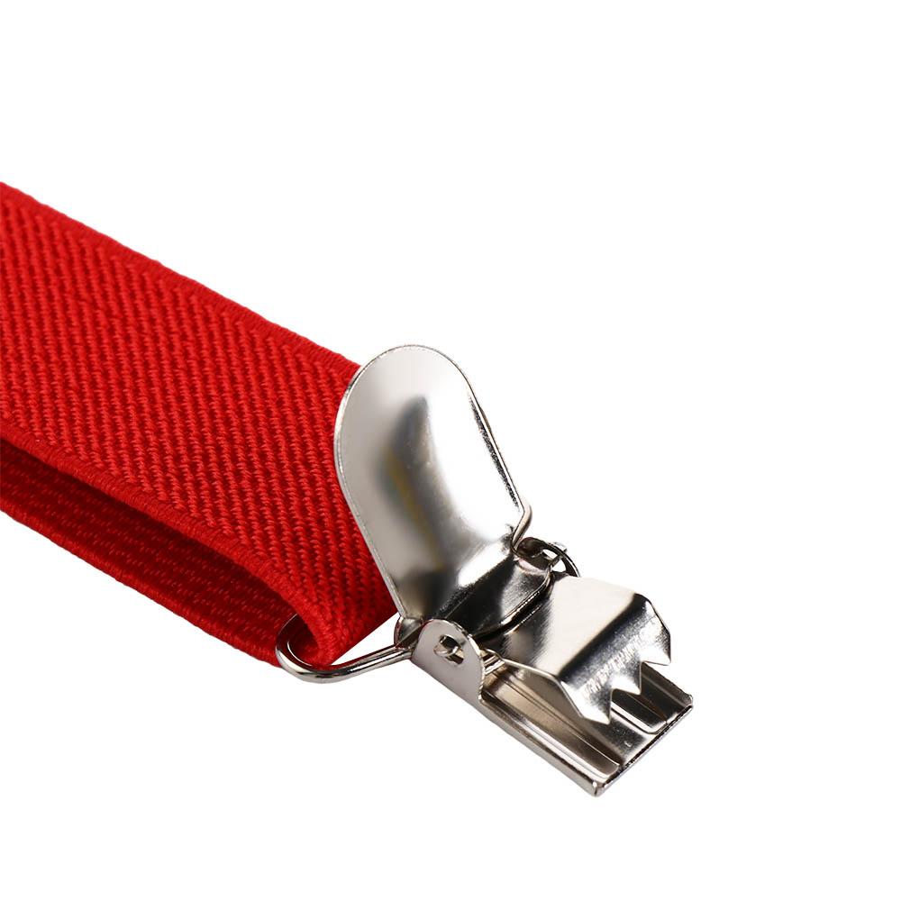 Performance Strap Clip Solid Color Suspenders Clips Hanging Pants Clip Tie Suspenders Set Bow Tie