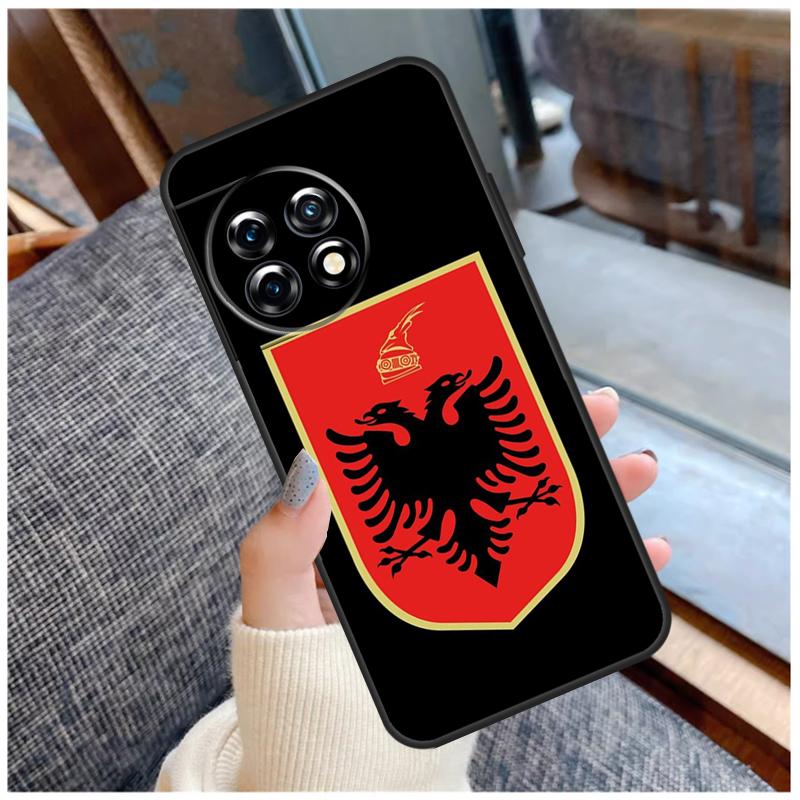 Албания Албанцы Флаг Чехол Для OnePlus 13 15 13R 13T 12 12R 11 9 10 Pro 10T 8T Nord 5 CE 2 3 4 Lite N20 N30 Чехол