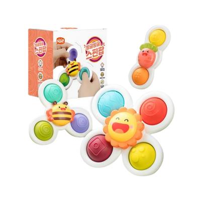 KIZUS Игрушка-погремушка Bing Bing Spin Pop с присоской, набор из 3 видов