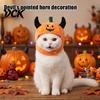 Cute Halloween Pumpkin Hat for Cats Pet Hat, Funny Devil Horn Cat Plush Cozy Daily Fun Wear Small Dogs, Party Cosplay Accessories Spooky Outfit