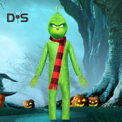 1 комплект детский комбинезон на Хэллоуин зеленый пушистый зверь косплей костюм включает в себя маска перчатки шарф набор фото реквизит одежда для выступлений