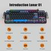 Полностью настраиваемая 87% раскладка механической клавиатуры Инновационное крепление с прокладкой | 5-сторонние колпачки для клавиш из ПБТ с красителем | Горячая замена | Быстроразъемный дизайн - черный