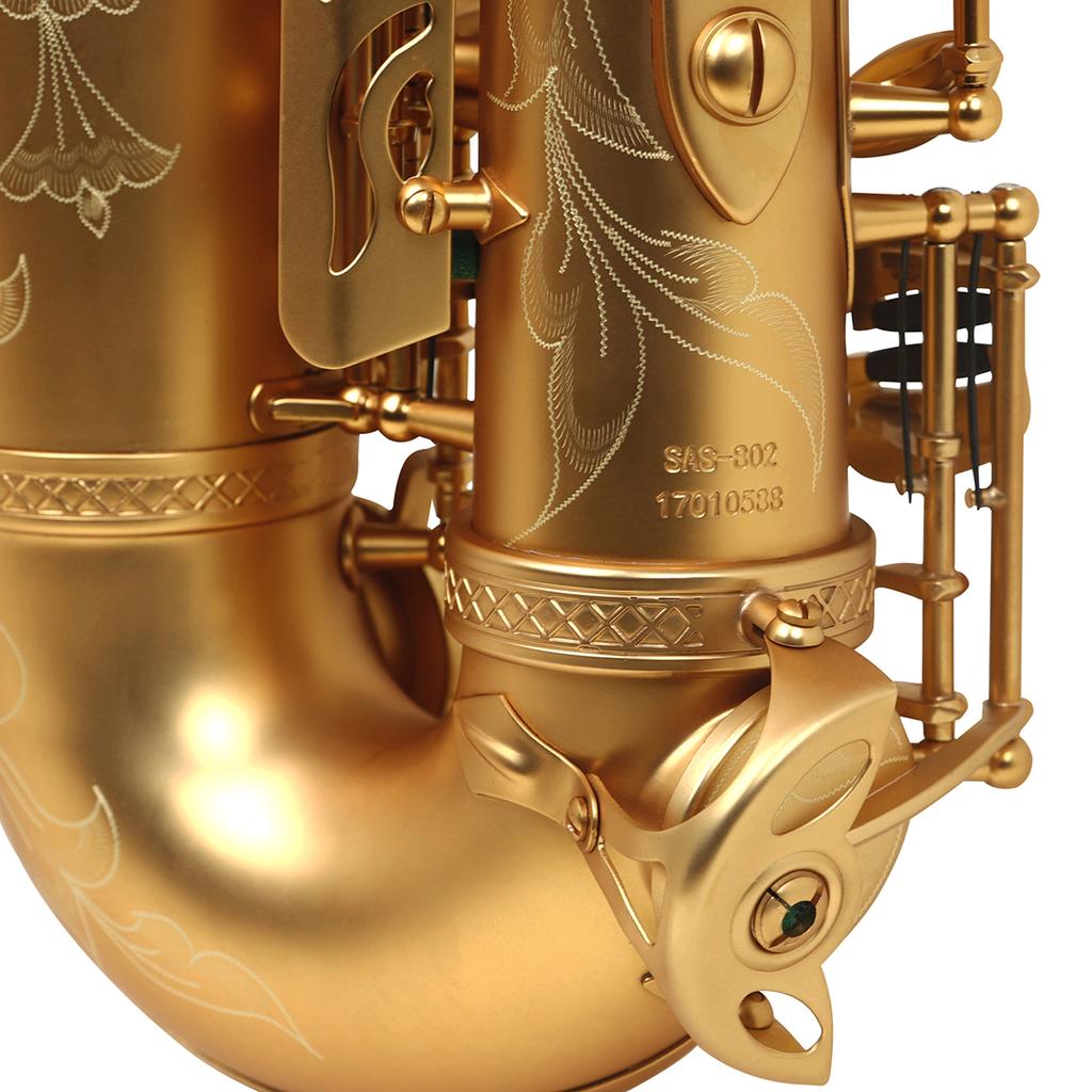 SLADE Eb Alto Saxophone Brass Frosted Gold E Flat Alto Sax Woodwind Instrument Boutique Saxfon With Case Reeds Stand Parts