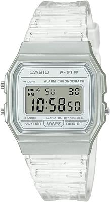 CASIO цифровые кварцевые часы унисекс дешевые Casio прозрачные F-91WS-7 [Товар]