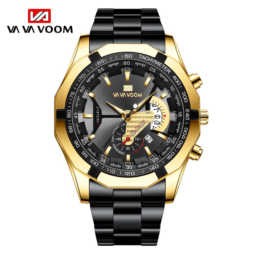 VA VA VOOM Men's Watches Top Brand Luxury Men Wrist Watch Luminous Quartz Watch Sports Waterproof Male Clock Fashion Watch Relogio Masculino With Box