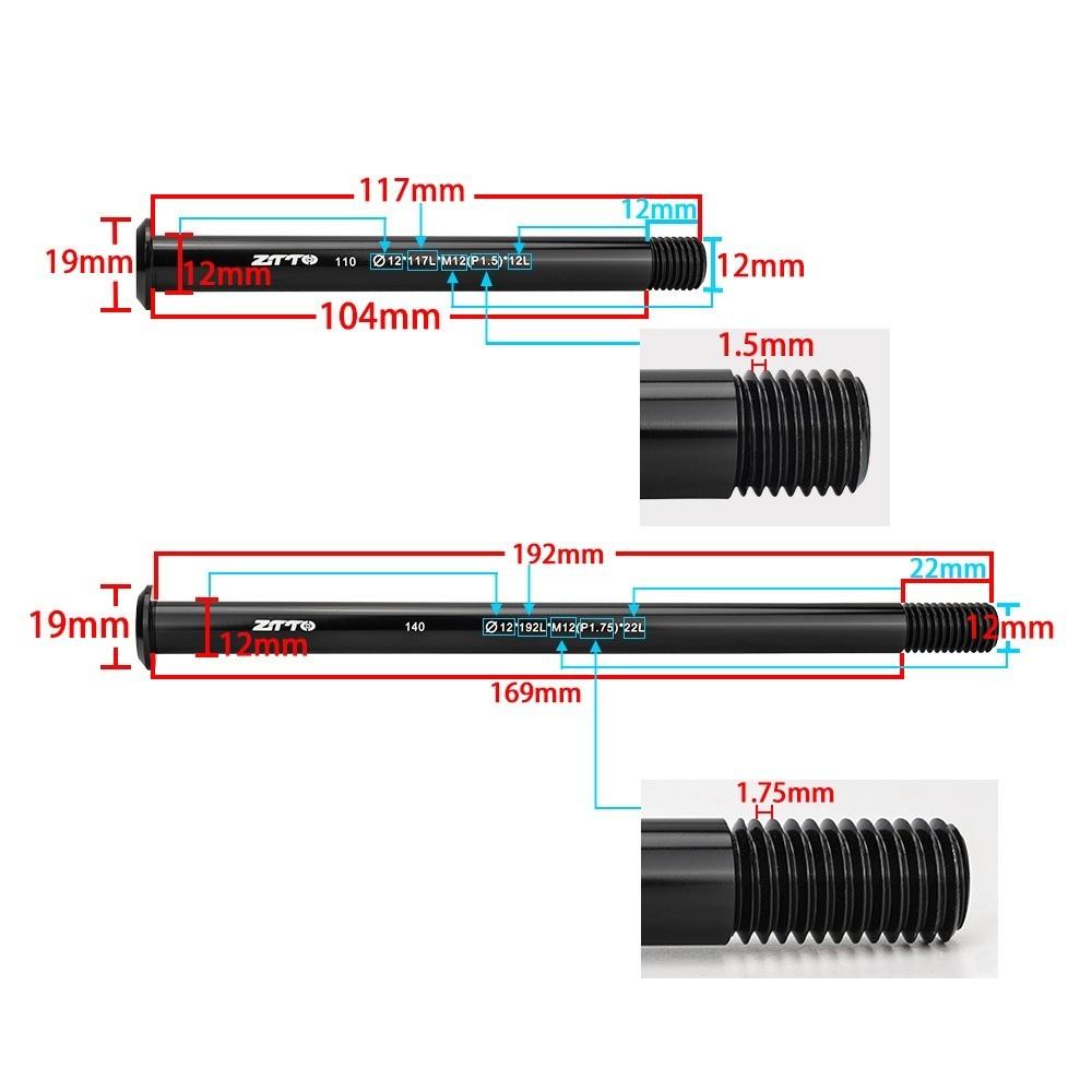 12mm Diameter Bicycle Axle 15mm Diameter Bike Quick Release Skewer Bike Thru Axle Wheel Hub